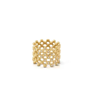 Clearance CLAIRE anello color oro fascia con strass Anelli