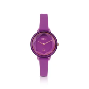 New DIAMOND orologio con cinturino in silicone e vetro sfaccettato Silicone