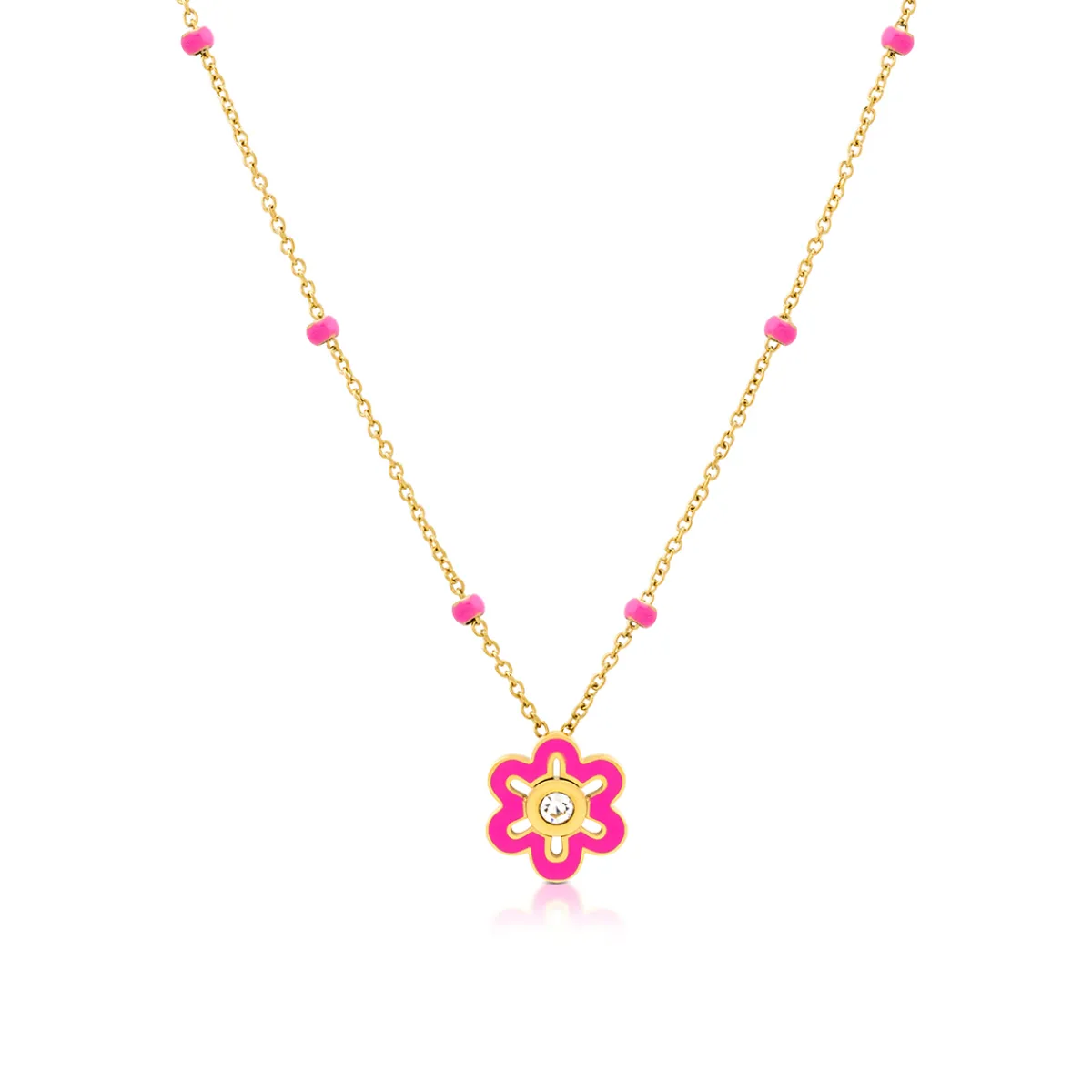 flower_collana_con_smalto_0.webp Best FLOWER collana con smalto colorato Collane