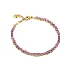 Online GLIMMER bracciale tennis con pietre colorate 3 mm Bracciali