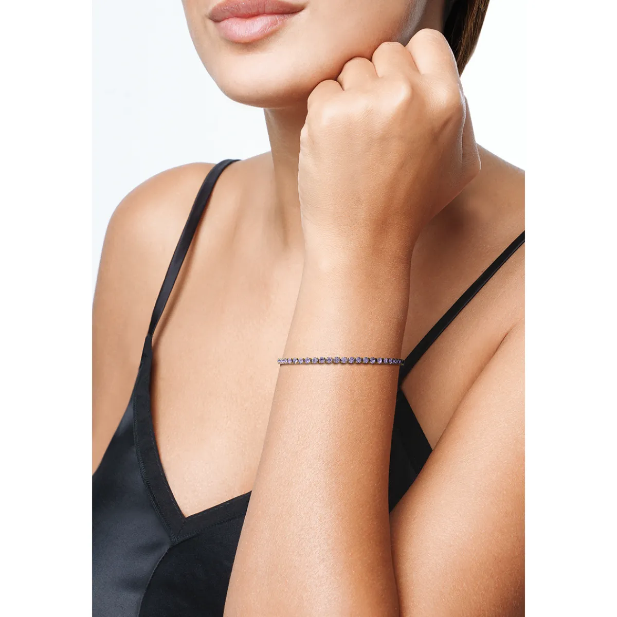 glimmer_bracciale_tennis__1.webp Online GLIMMER bracciale tennis con pietre colorate 3 mm Bracciali