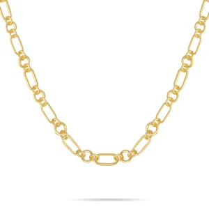Clearance GRACE collana con maglia ovale diamantata alternata a tre maglie tonde Collane