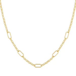 Clearance GRACE collana con tre maglie ovali diamantate Collane