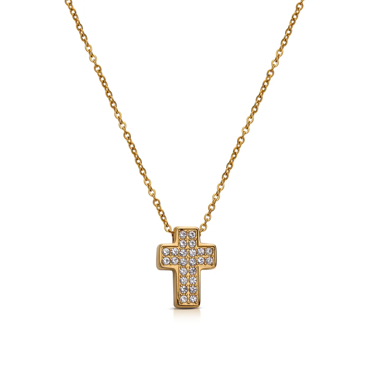 holy_collana_con_pendente_0.webp Fashion HOLY collana con pendente croce in acciaio e zirconi Collane