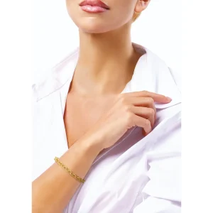 Clearance LABOR CHAIN bracciale oro giallo con maglia godronata Bracciali