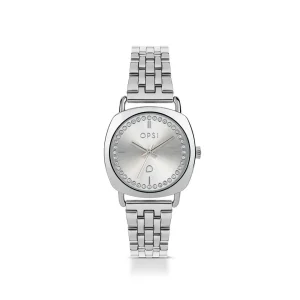 Clearance RING DIAMOND orologio con cinturino maglia Milano Metallo Color Argento | Metallo Color Oro